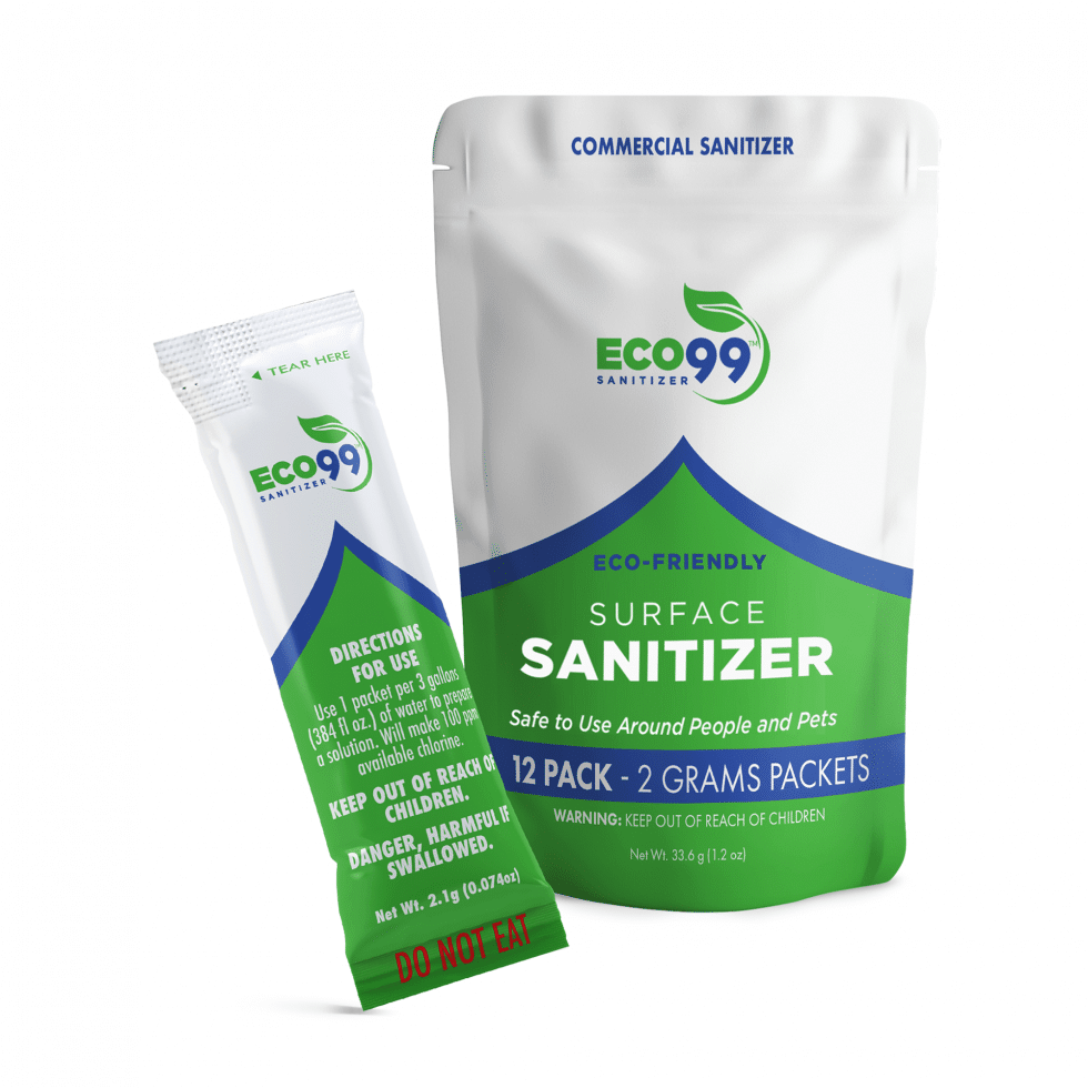 Eco99 Sanitizer Powder Packet, 2.1 Grams ATS ChemDepot
